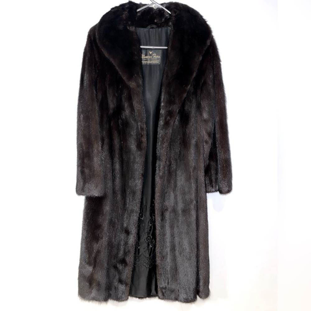 Mink fur long coat